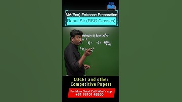 MA ECO Entrance Short video || MA(Eco) Entrance Preparation CUCET and other Competitive Papers ||