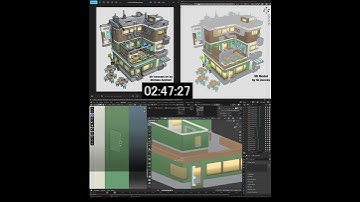 Coffee Building Blender  Texturing Timelapse