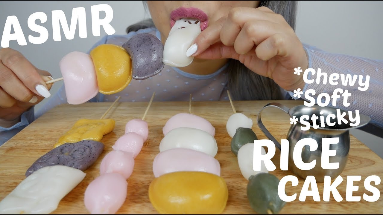 RICE CAKES *STICKY *CHEWY *SOFT | ASMR NO TALKING EATING SOUNDS | N.E Let's Eat