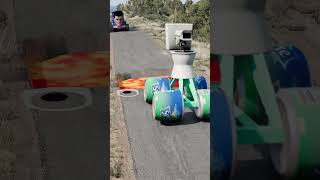 Funny Cars Driving Fast to Cross Lava Pit with 3 Skibidi Toilet Head Bollards | BeamNG.Drive