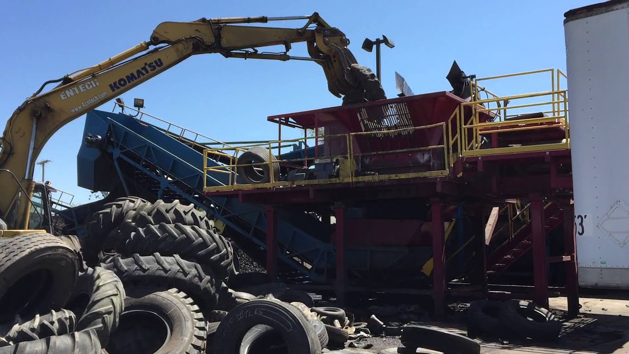 Shredding ag tires YouTube