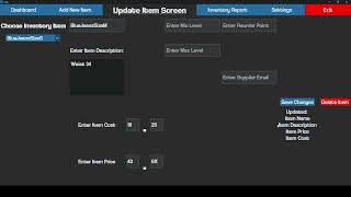 Update Item Screen Validation Testing Video