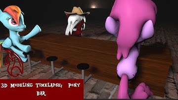 3D Modeling Timelapse:  Pony Bar