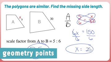 Geometry Points: Find the Missing Side Lengths of Similar Quadrilaterals Using Scale Factor