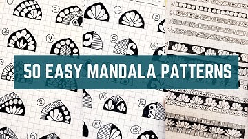 50 EASY MANDALA PATTERNS for Beginners| How to Draw Patterns | Step by Step Guide to Draw  Mandala