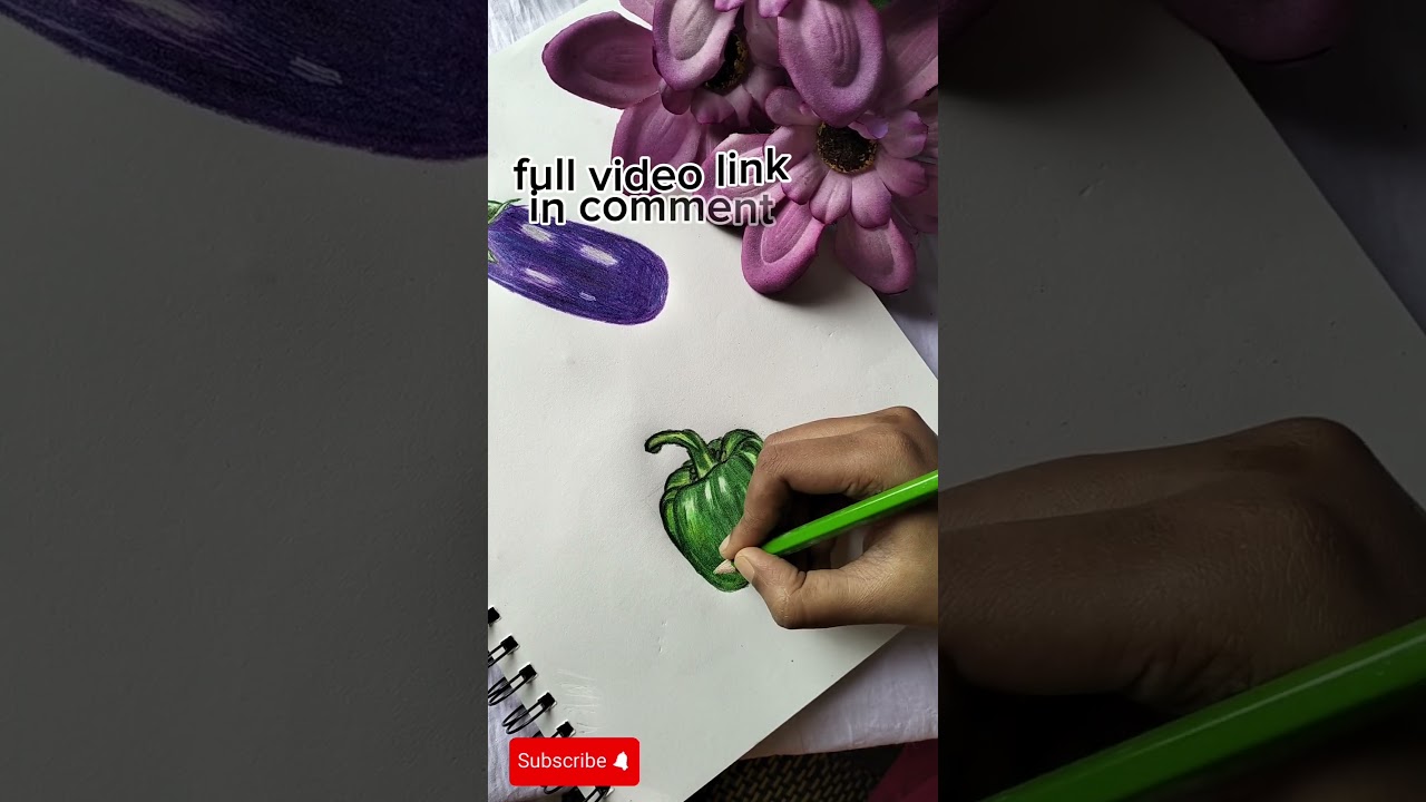 Realistic Green Capsicum Drawing 🌿✏️ 