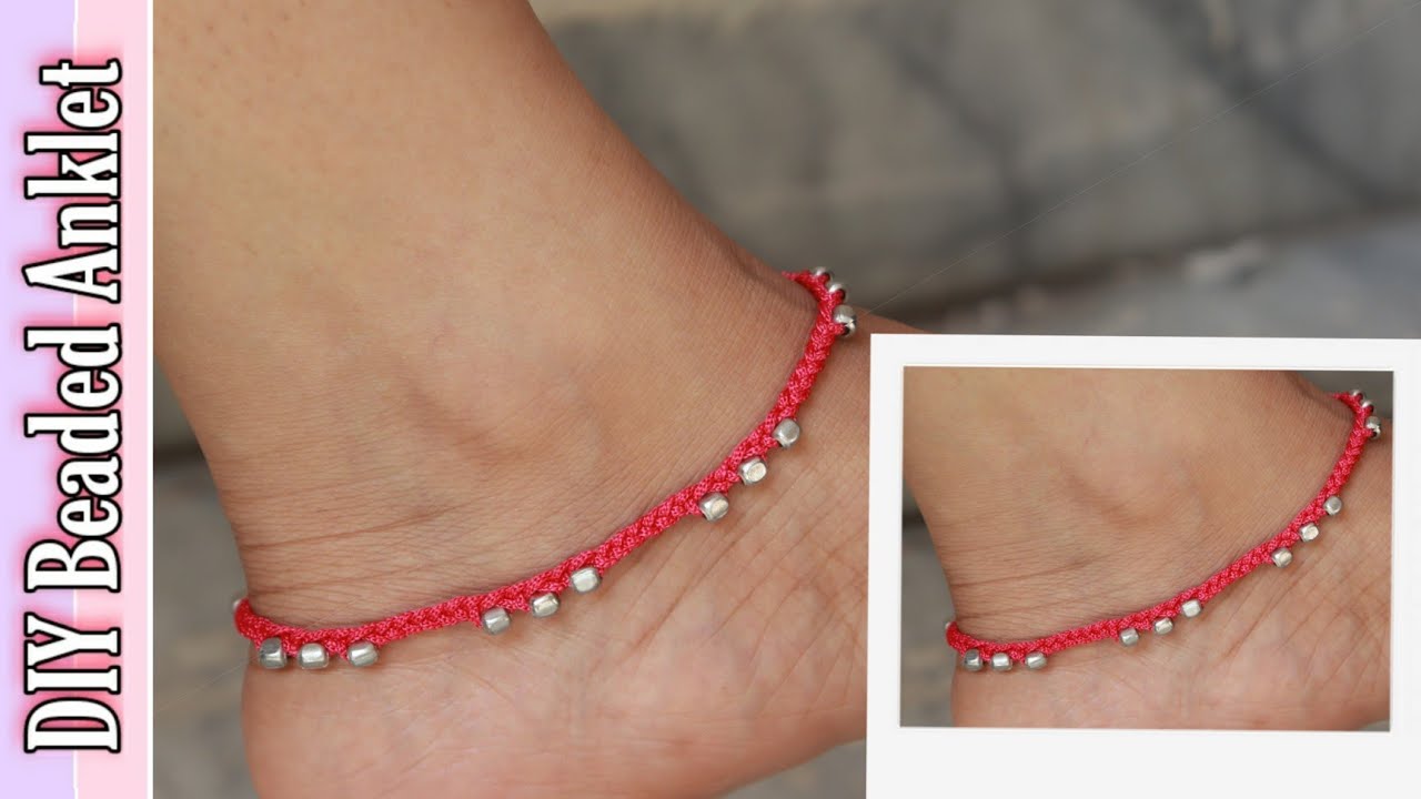 How To Make Thread Anklet DIY Beaded Anklet Ideas with Thread
