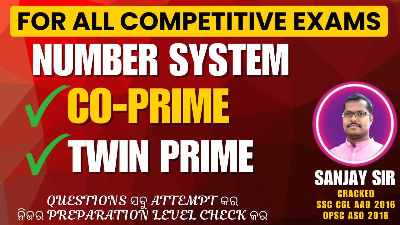 CO-PRIME NUMBER AND TWIN PRIME NUMBER | NUMBER SYSTEM | PRAYAS CLASSES ...