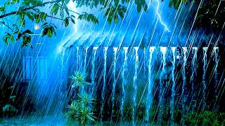 Hypnotize You to Sleep Deeply with Pouring Rain & Rolling Thunder on a Metal Roof on a Rainy Night🌨💚