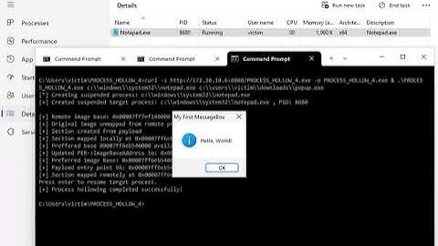 Process Hollowing - PoC Demonstration