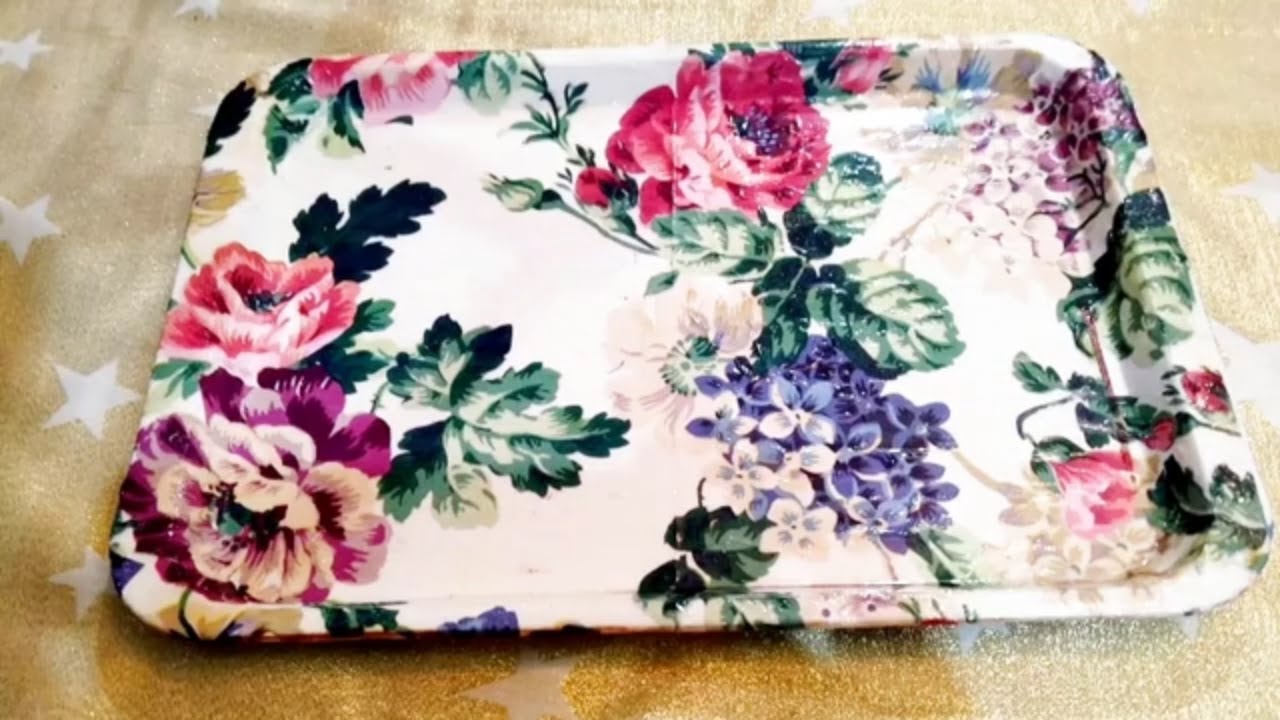 Decoupage Plastic Tray Decoupage for Beginners Decoupage Tutorial