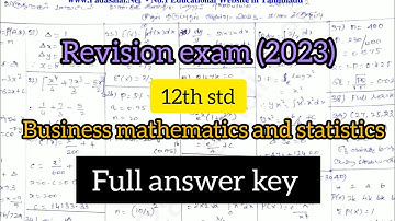 12th business mathematics and statistics revision exam Full answer key 2023 | viruthunager district