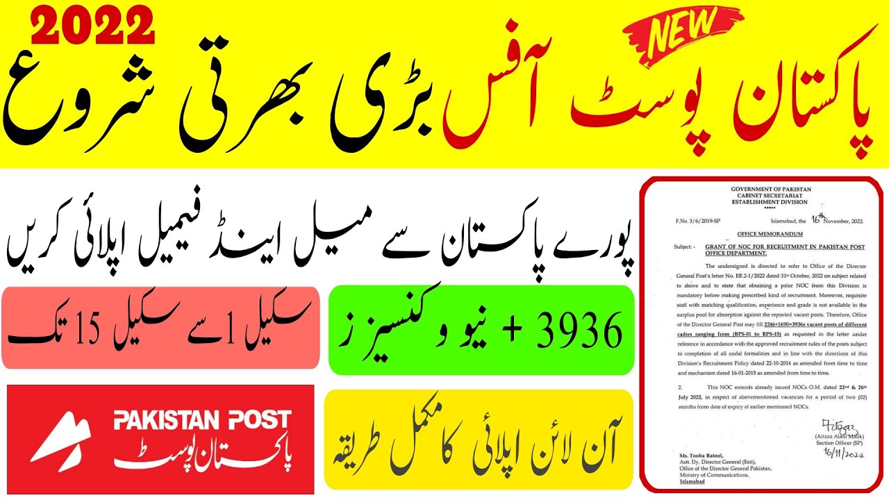 pakistan post office jobs advertisement 2022 pakistan post office