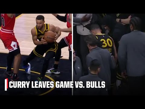 Stephen Curry rolls ankle and exits the game vs. Bulls | NBA on ESPN