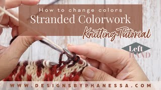 How to Knit with 2 Colors in Stranded Knitting (Left Hand) Tutorial