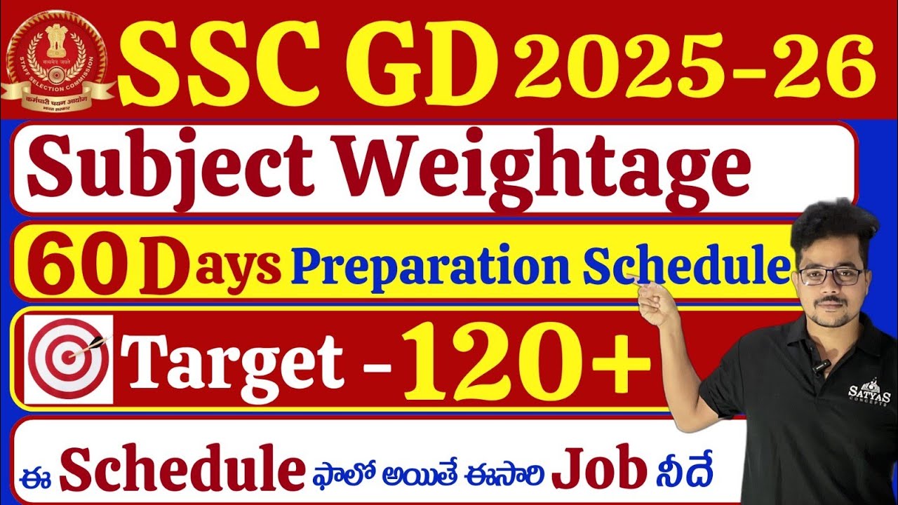 🔥60 Days Preparation Plan🔥120+ Score పక్కా🔴 SSC GD 2025-26🔴By 🔥Satya sir 🔥#sscpreparation #sscgd 
