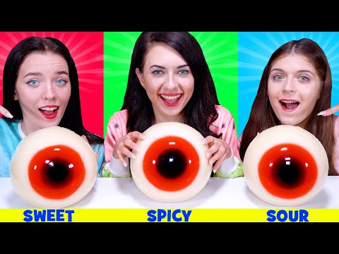 Sweet And Spice - ASMR Sweet vs Spicy vs Sour Food Challenge By LiLibu #3