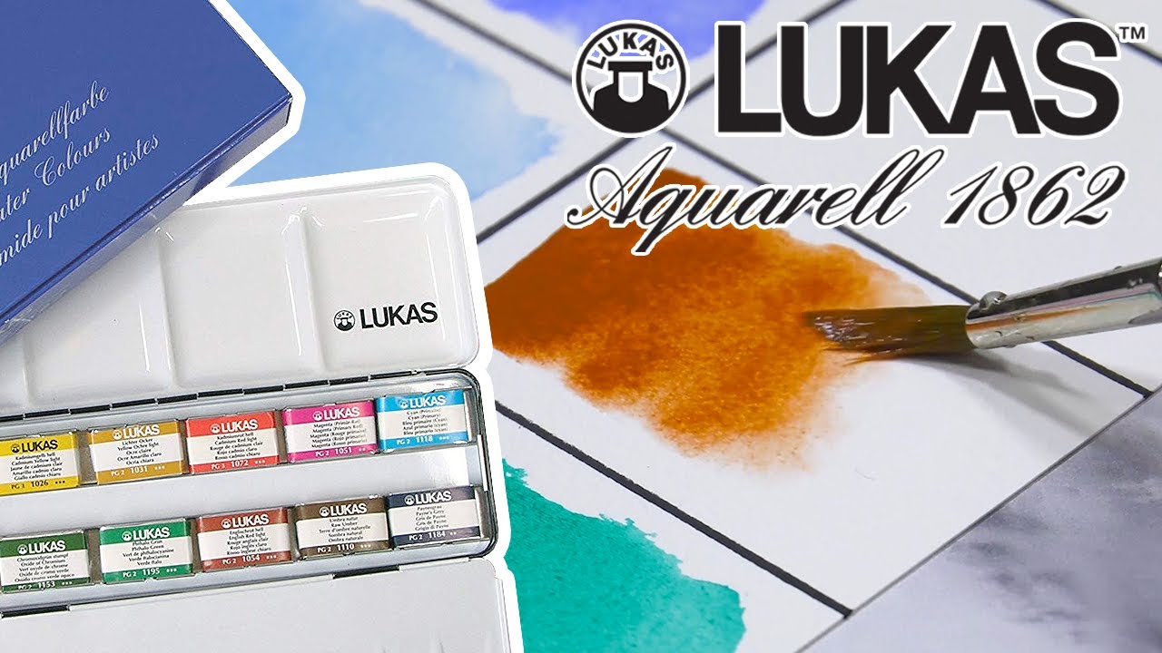 Unbox and Swatch - LUKAS Aquarell 1862 Artists' Watercolor Half Pan set of 12