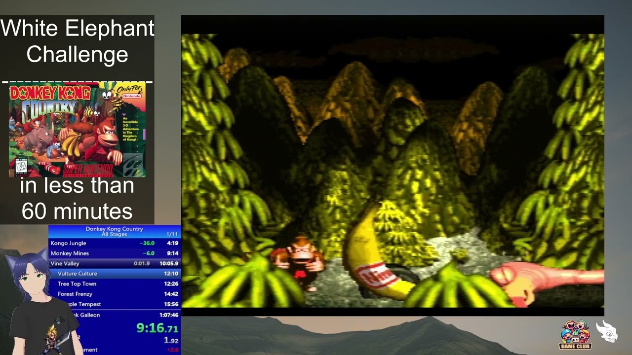 Donkey Kong Country - All Stages under 1 hour | White Elephant Challenge - 2023