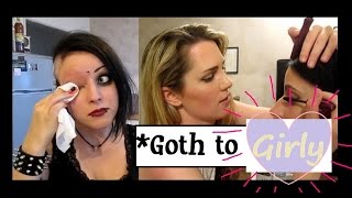 Goth to Girly / Flower Girl Make Up Transformation | lilachris