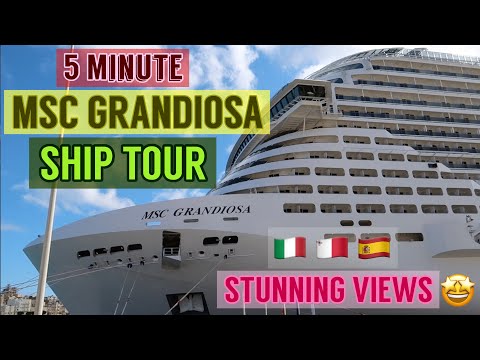 5 Minute ⏰ MSC GRANDIOSA SHIP TOUR ! Mediterranean Cruise To Italy, Malta, And Spain!