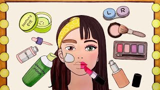 [💸paperdiy💸] 피부관리와 화장하기💄 Makeup Skincare with Paper cosmetics 종이놀이 ASMR