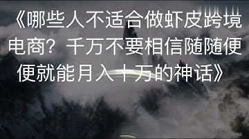 Who is not suitable to be a cross-border e-commerce shopee?