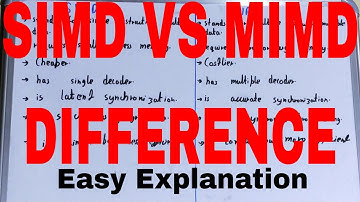 SIMD vs MIMD|Difference between simd and mimd|Simd and mimd difference|Simd mimd difference