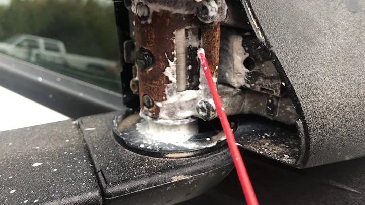 How to lubricate a stuck, rusty truck mirror.
