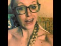Hot blonde girl wearing big strong glasses