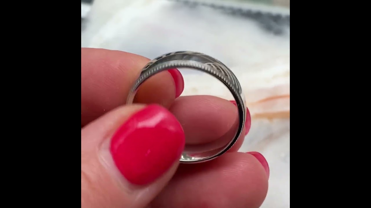 Men’s wedding ring in platinum with milgrain detail, Sydney jeweller Lizunova Fine Jewels