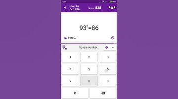 Math Tricks - Training mode - square numbers between 90 and 99 - level 056 (Number Keyboard)