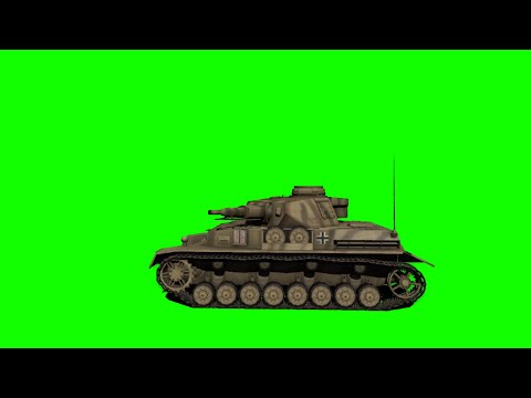 Panzer IV D tank fire 4 green screen