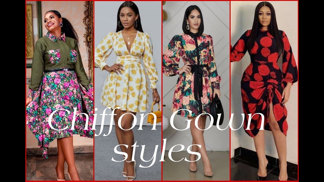 🥰😍Chiffon Gown Styles, Chiffon Dress Designs