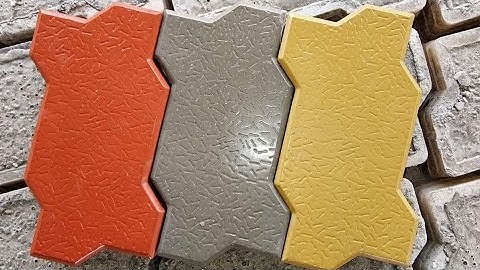 YELLOW PAVER BLOCK MAKING PROCESS / INTERLOCKING TILE MAKING PROCESS / HOW TO MAKE GLOSS PAVER BLOCK