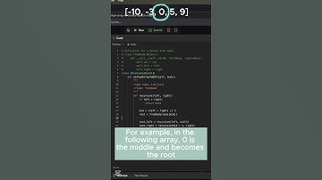 Leetcode 108 - Convert Sorted Array to Binary Search Tree #leetcode #coding #python #faang
