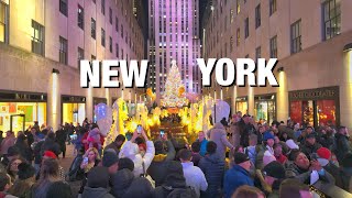 NYC Christmas 2023 ✨ Rockefeller Center Christmas Tree 2023, Saks Holiday Light Show & 6th Avenue