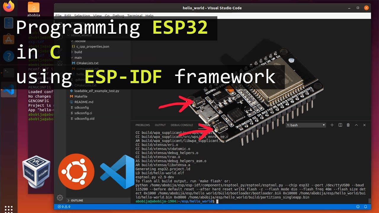 Esp Idf Setup Under Ubuntu 19 04 Using Vs Code As A Code Editor Youtube