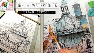 Urban Sketching Ink and Watercolor