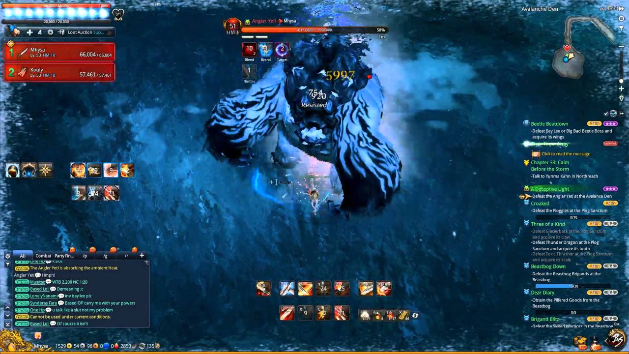 [Blade and Soul] Yeti 2 man (BM+WL) Fire test