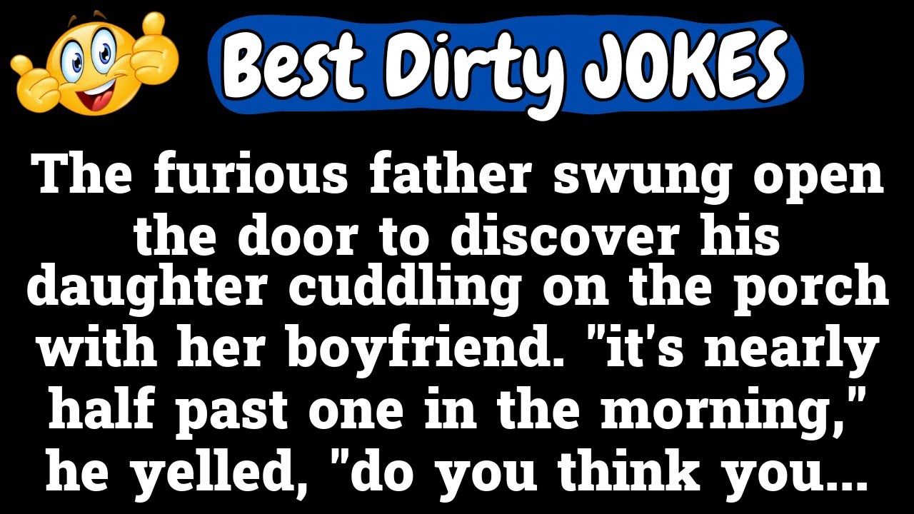 The furious father swung open the door to discover his daughter cuddling on the porch  
with her...