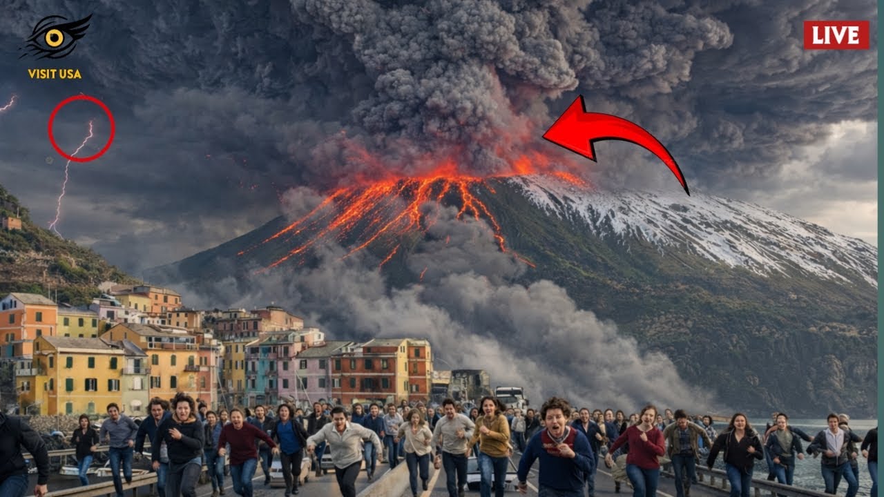 Ужасный день: новое извержение вулкана Этна опустошило сицилийский город, пепел затянул небо над ...