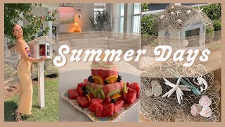 CELEBRATING SUMMER | little library makeover, watermelon cake, night swim, & rainy days!