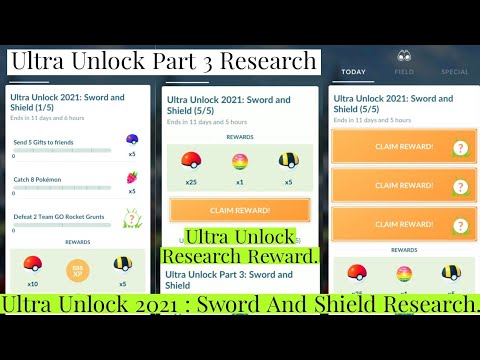 Ultra Unlock 2021 : Sword And Shield Research Pokemon Go | Ultra Unlock Part 3 Time Research