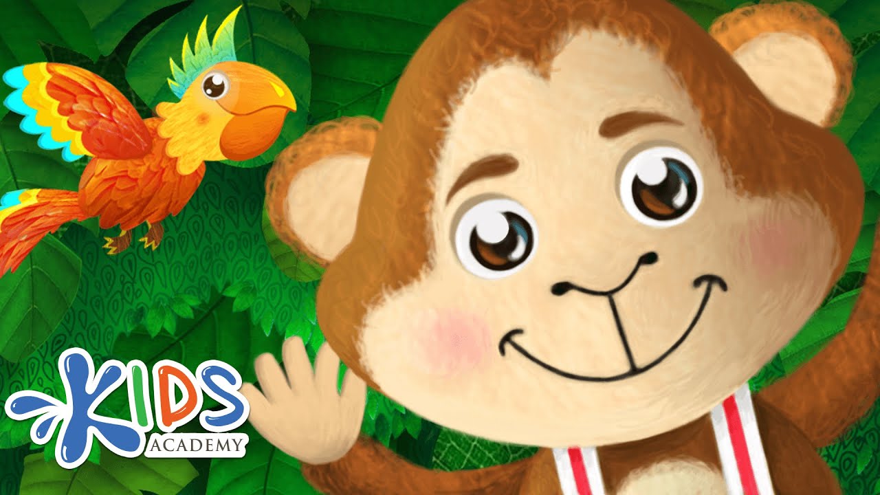 Five Little Monkeys Jumping on the Bed Song | Nursery Rhymes for Children | Kids Academy
