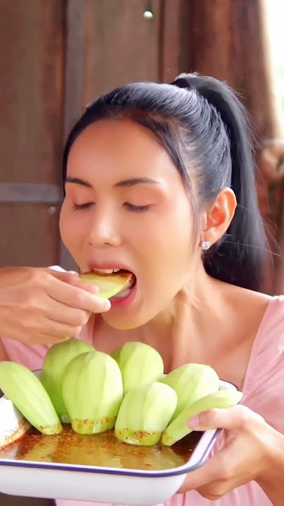 Rujak petis|buah mangga muda|mukbang rujak