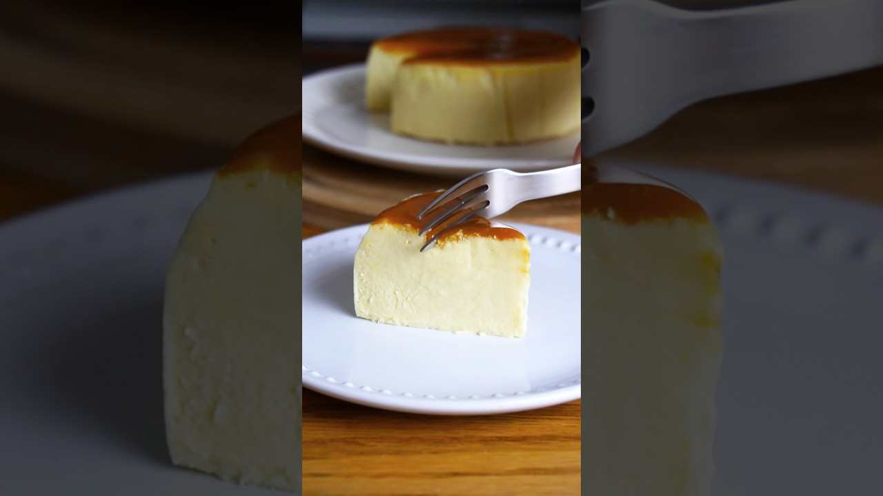 材料3つ！卵、生クリームなし！プリンチーズケーキ作り方！#簡単レシピ