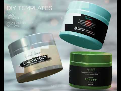 Editable Body Product Jar Label Design Template Printable Beauty Branding Labels Custom Labels