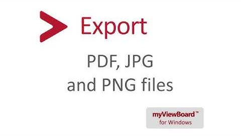 Export PDF, JPG and PNG files
