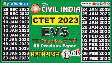 EVS Marathon Class || CTET 2023 || By Vivek sir ( 03/May/2023, 06:00 PM)